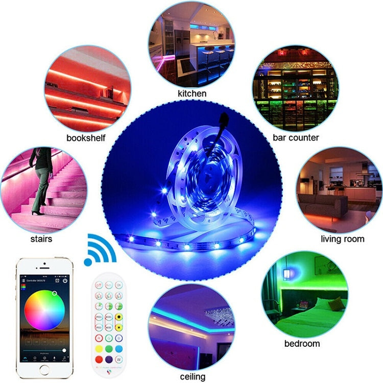 30M 540 LEDs Bluetooth Suit Smart Music Sound Control Light Strip Waterproof 5050 RGB Colorful Atmosphere LED Light Strip With 24-Keys Remote Control(AU Plug) - Bare Board Light by buy2fix | Online Shopping UK | buy2fix