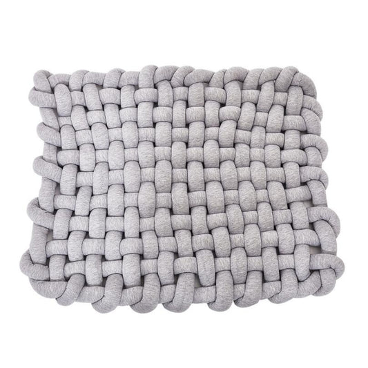 Hand-woven Home Decoration Twist Anti-skid Mat Shooting Props(Light Grey) by buy2fix