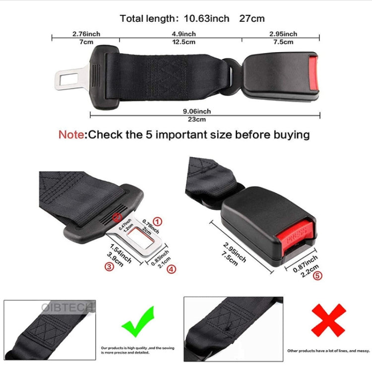 2 PCS Child And Pregnant Woman Car Seat Belt Extender, Length:36cm(Black) - Seat Belts & Padding by buy2fix | Online Shopping UK | buy2fix