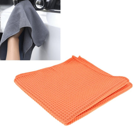 Pineapple Lattice Microfiber Lint-free Absorbent Honeycomb Car Washing Towel, Size:40x40cm(Orange) by buy2fix