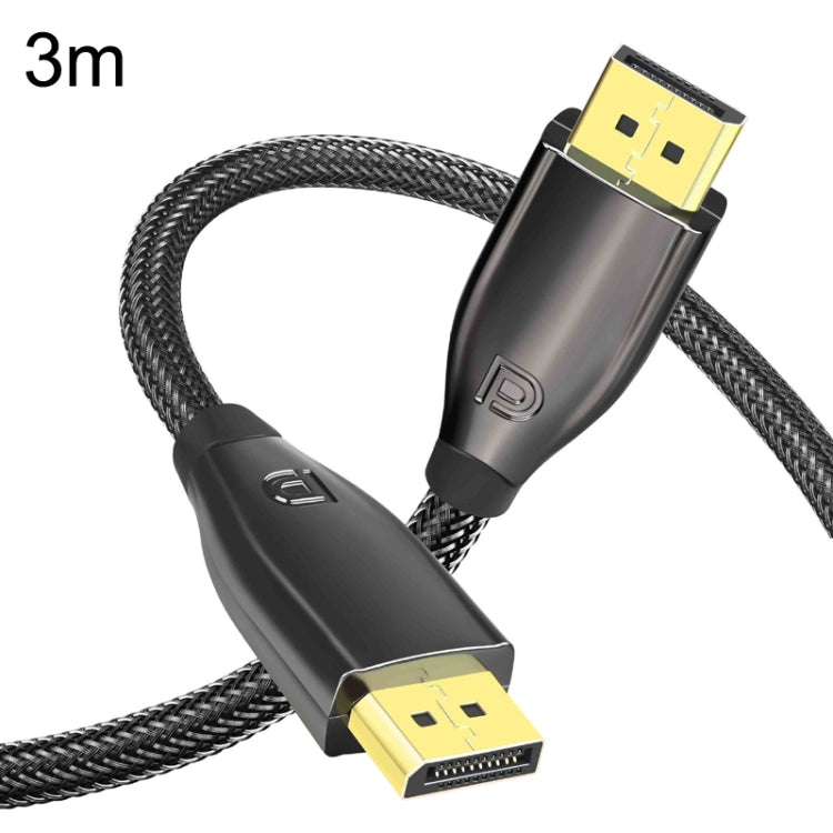 3m 1.4 Version DP Cable Gold-Plated Interface 8K High-Definition Display Computer Cable OD6.0MM 30AWG With Nylon Mesh(Black) - by buy2fix | Online Shopping UK | buy2fix