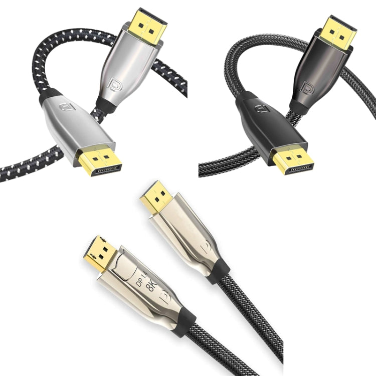 3m 1.4 Version DP Cable Gold-Plated Interface 8K High-Definition Display Computer Cable OD6.0MM 30AWG With Nylon Mesh(Gray) - by buy2fix | Online Shopping UK | buy2fix