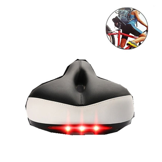 Bicycle Lighted Cushion Mountain Bike With Taillight Saddle Riding Equipment Accessories(White) by buy2fix