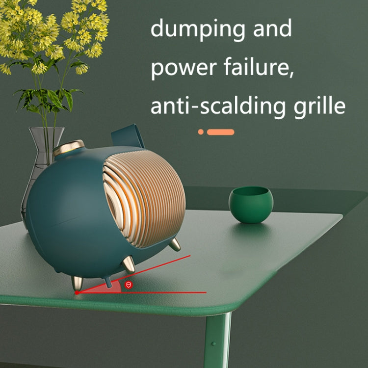 N301 Mini Heater Office Desk Silent Hot Air Heater Household Bedroom Heater US Plug(Emerald) - Electric Heaters by buy2fix | Online Shopping UK | buy2fix