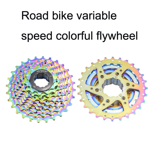 VG SPORTS Bicycle Lightweight Wear -Resistant Colorful Flywheel, Style:8 Speed 11-28T by VG SPORTS