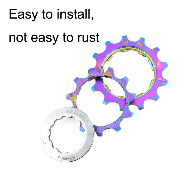 VG SPORTS Bicycle Lightweight Wear -Resistant Colorful Flywheel, Style:9 Speed 11-28T by VG SPORTS
