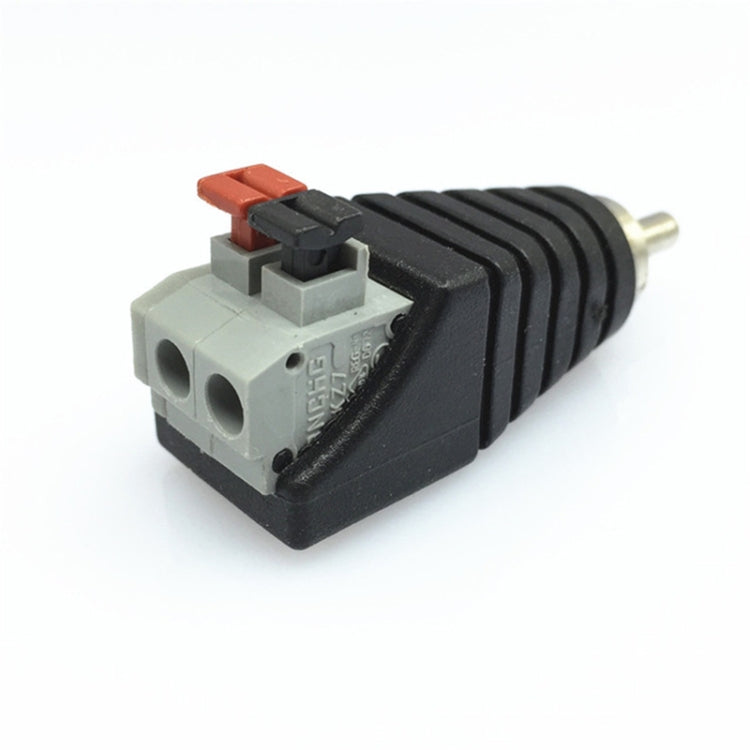 20 PCS RCA Lotus Audio Connector Press Type RCA Male Head Solder-free AV Lotus Head Button(Black) by buy2fix