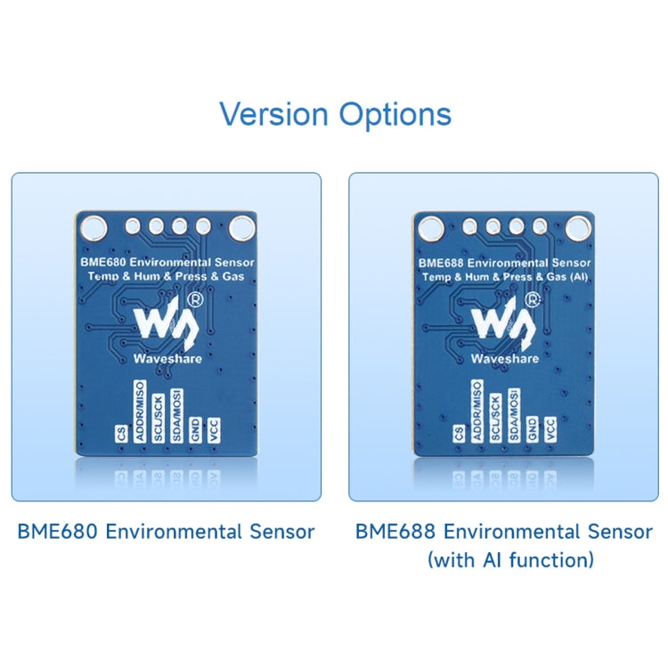 Waveshare BME680 Environmental Sensor Supports Temperature / Humidity / Barometric Pressure / Gas Detection - Sensor Module by Waveshare | Online Shopping UK | buy2fix