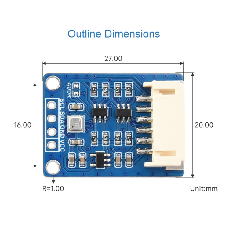 Waveshare BME680 Environmental Sensor Supports Temperature / Humidity / Barometric Pressure / Gas Detection - Sensor Module by Waveshare | Online Shopping UK | buy2fix