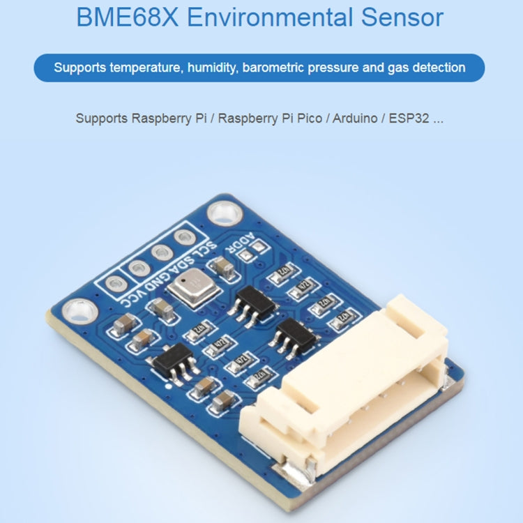 Waveshare BME680 Environmental Sensor Supports Temperature / Humidity / Barometric Pressure / Gas Detection - Sensor Module by Waveshare | Online Shopping UK | buy2fix