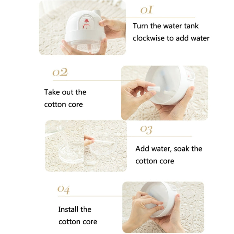 ZAY-H006 Charge Snowman Humidifier Night Light USB Mute Cute Desktop Air Mini Atomizer Air Humidifier(White) - Air Purifiers & Accessories by buy2fix | Online Shopping UK | buy2fix