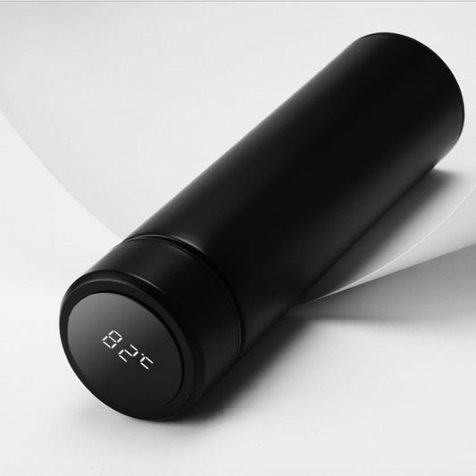 Smart Temperature Display 304 Stainless Steel Vacuum Flask Creative Business Cup For Male And Female Students, Style:High-quality(Black) by buy2fix