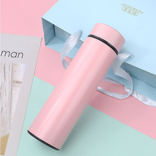 Smart Temperature Display 304 Stainless Steel Vacuum Flask Creative Business Cup For Male And Female Students, Style:High-quality(Pink) by buy2fix
