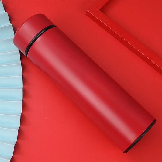 Smart Temperature Display 304 Stainless Steel Vacuum Flask Creative Business Cup For Male And Female Students, Style:High-quality(Red) by buy2fix