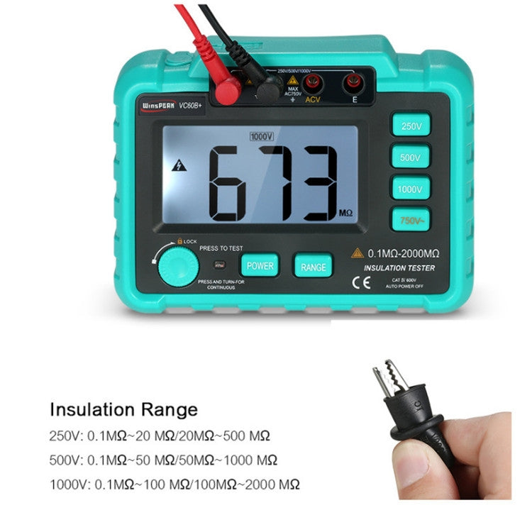VC60B+ Digital Multimeter Measuring Instrument Digital Insulation Resistance Tester - Digital Multimeter by buy2fix | Online Shopping UK | buy2fix