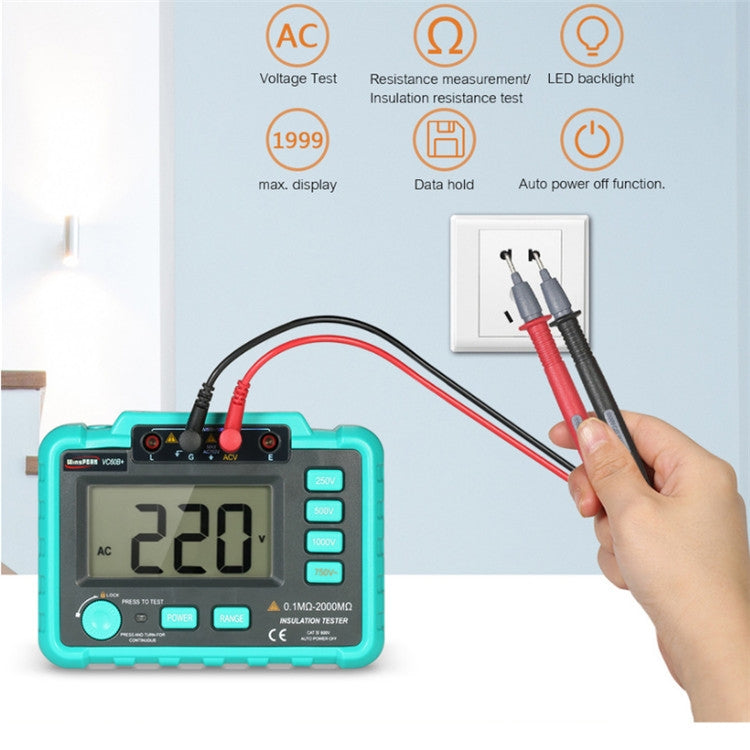 VC60B+ Digital Multimeter Measuring Instrument Digital Insulation Resistance Tester - Digital Multimeter by buy2fix | Online Shopping UK | buy2fix