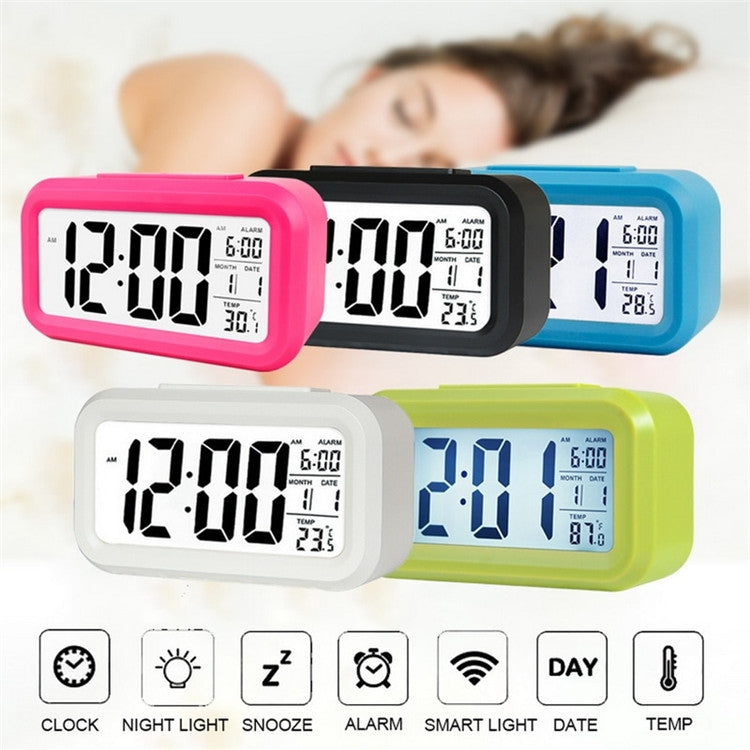 Temperature Type Lazy Snooze Alarm Mute Backlit Electronic Clock(White) - Alarm Clocks by buy2fix | Online Shopping UK | buy2fix