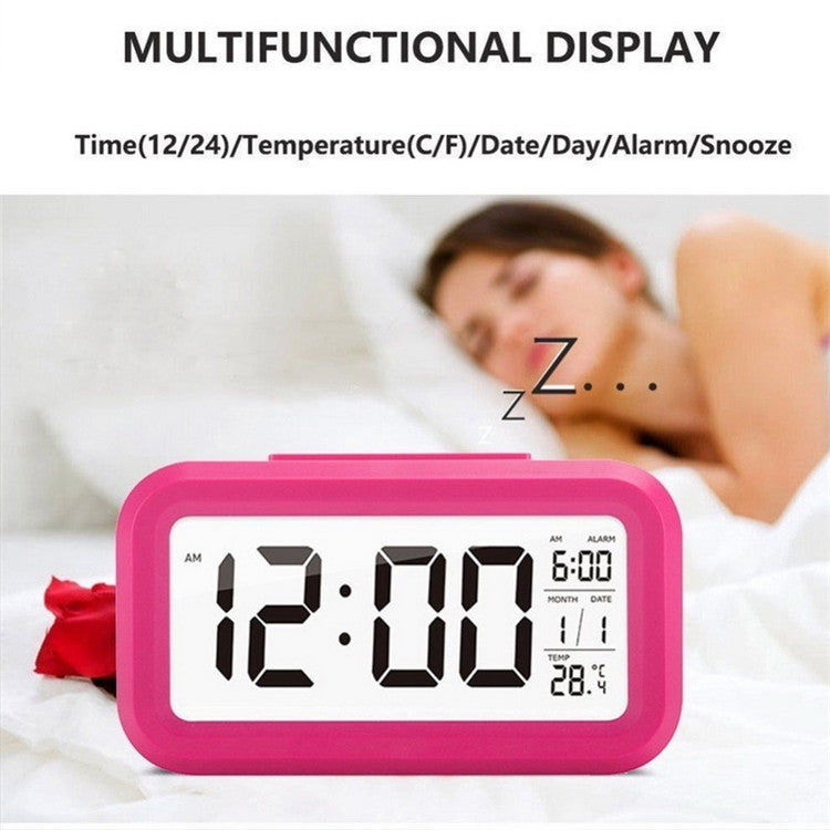 Temperature Type Lazy Snooze Alarm Mute Backlit Electronic Clock(White) - Alarm Clocks by buy2fix | Online Shopping UK | buy2fix