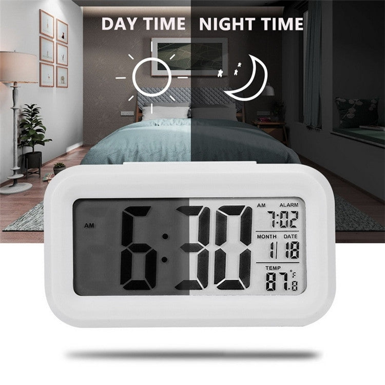 Temperature Type Lazy Snooze Alarm Mute Backlit Electronic Clock(White) - Alarm Clocks by buy2fix | Online Shopping UK | buy2fix
