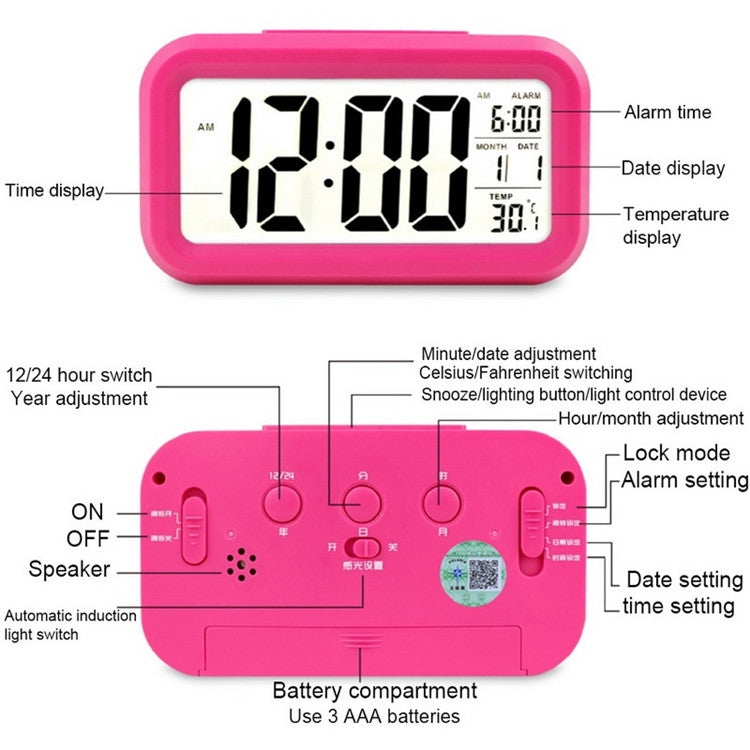 Temperature Type Lazy Snooze Alarm Mute Backlit Electronic Clock(White) - Alarm Clocks by buy2fix | Online Shopping UK | buy2fix