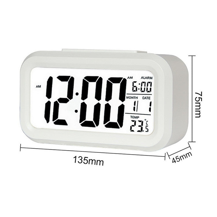 Temperature Type Lazy Snooze Alarm Mute Backlit Electronic Clock(White) - Alarm Clocks by buy2fix | Online Shopping UK | buy2fix