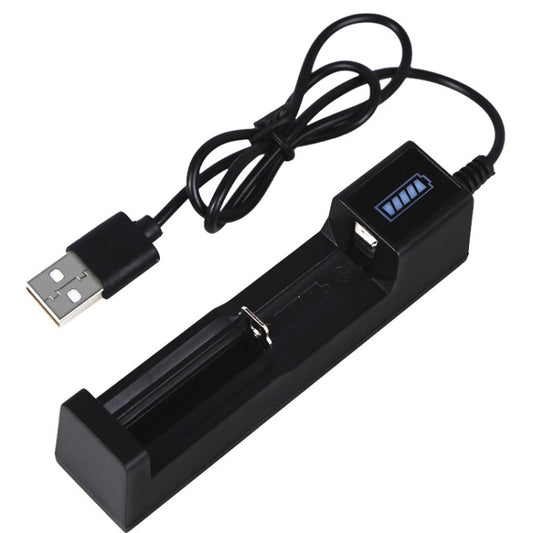 10 PCS USB 18650 Battery Single Slot Holder Charger with Flashlight Function by buy2fix