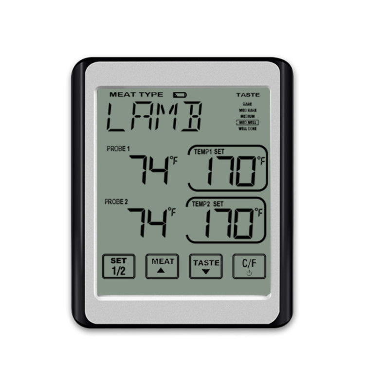 CH-212 Dual Probe Color Screen Smart Alarm Grill Kitchen Thermometer, Color:Colorful Backlight - Cooking Thermometers by buy2fix | Online Shopping UK | buy2fix
