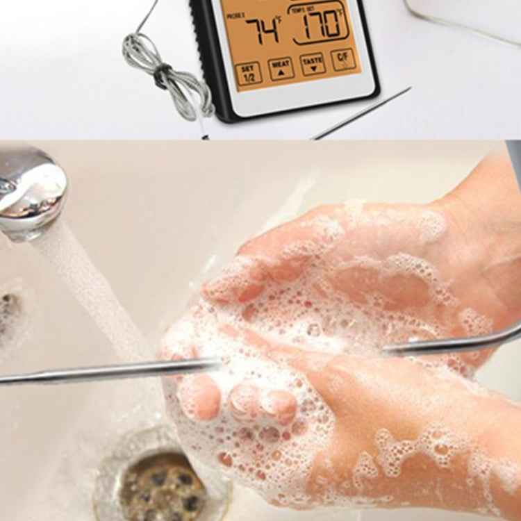 CH-212 Dual Probe Color Screen Smart Alarm Grill Kitchen Thermometer, Color:Colorful Backlight - Cooking Thermometers by buy2fix | Online Shopping UK | buy2fix