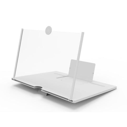 Pull-out Mobile Phone Screen Magnifier 3D Video Desktop Mobile Phone Holder, Size:12 inch(White) by buy2fix