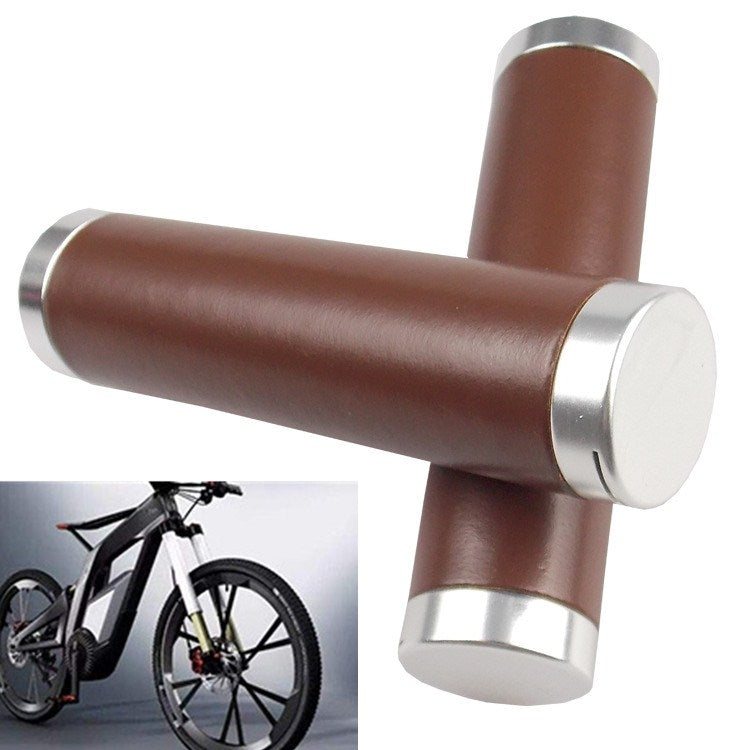 Retro Bicycle Leather Grip Cover Mountain Bike Comfortable Cowhide Grip Cover, Colour: HG005B Exquisite - Bicycle Grips by buy2fix | Online Shopping UK | buy2fix