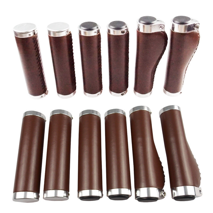 Retro Bicycle Leather Grip Cover Mountain Bike Comfortable Cowhide Grip Cover, Colour: HG006 Comfortable - Bicycle Grips by buy2fix | Online Shopping UK | buy2fix
