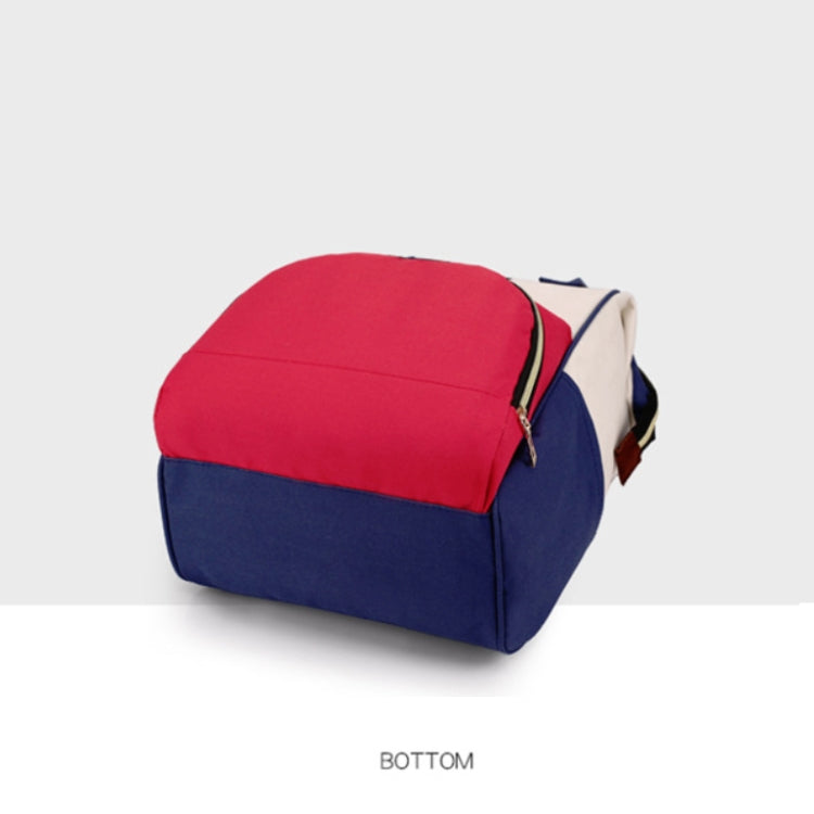 Mummy Bag Large Capacity Multifunctional Backpack Waterproof Baby Bottle Diaper Bag(Red Beige Blue) - Double-shoulder Bags by buy2fix | Online Shopping UK | buy2fix