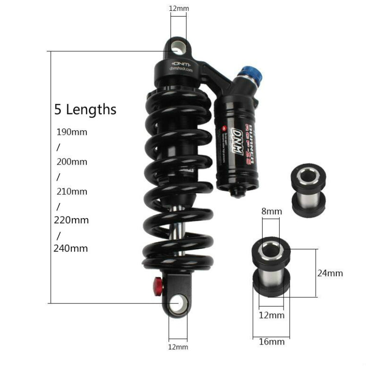 DNM RCP2S Mountain Bike Oil Spring Rear Shock Absorber Soft Tail Frame Rear Bladder, Size:220mm(With 24mm Bushing) by DNM