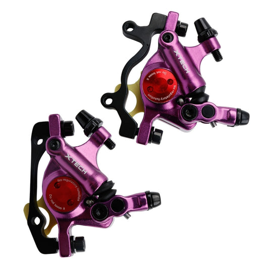 ZOOM HB100 Mountain Bike Hydraulic Brake Caliper Folding Bike Cable Pull Hydraulic Disc Brake Caliper, Style:Front and Rear(Purple) by Zoom