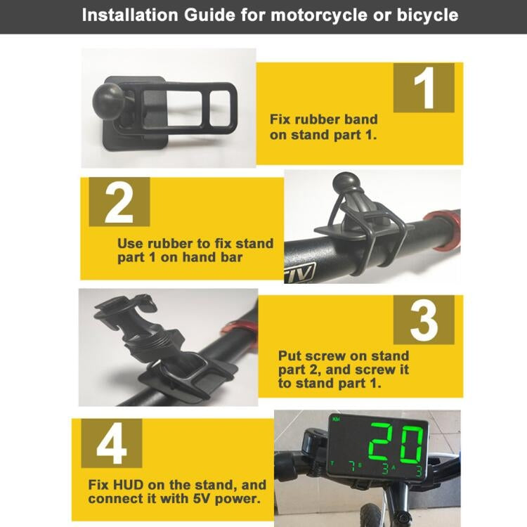 Kingneed C80 4.5inch HUD Car Head-up Display GPS Speed Meter Overspeed Alarm Mileage Altitude Clock(Black) by Kingneed