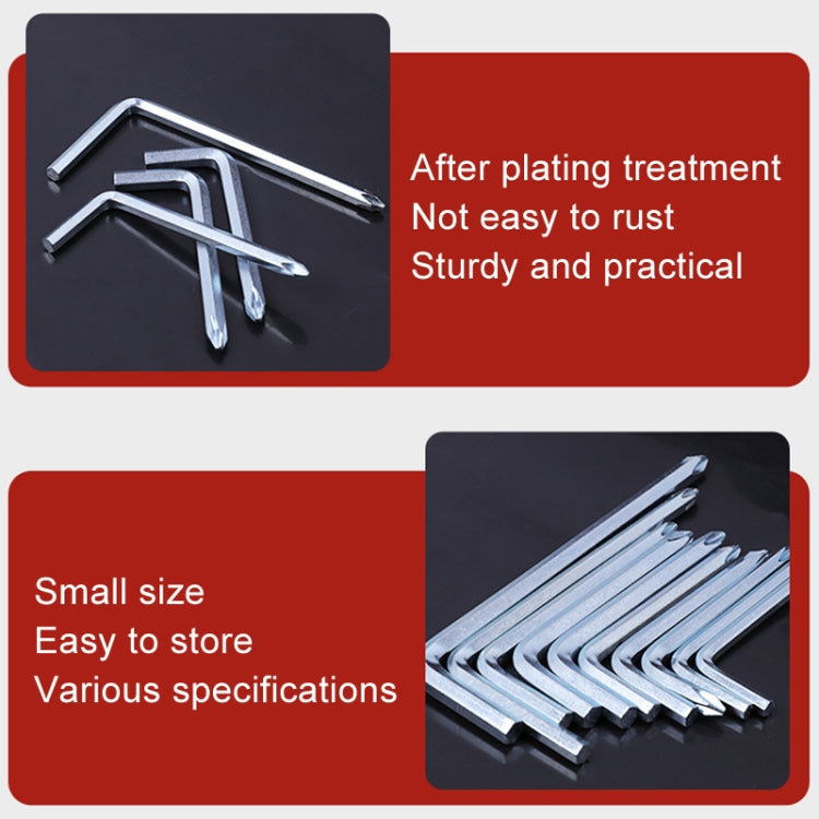 10pcs Screwdriver Hexagonal Wrench Scooter Repair Tools Cross Bit, Specification:4mm, Material:A3 Steel by buy2fix