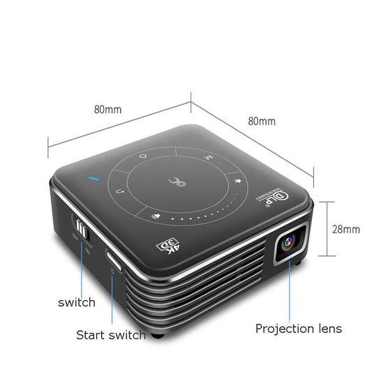 P11 854x480 DLP Mini Smart Projector With Infrared Remote Control, Android 9.0, 2GB+16GB, Support 2.4G/5G WiFi, Bluetooth, TF Card(Silver Gray) - LED Projector by buy2fix | Online Shopping UK | buy2fix