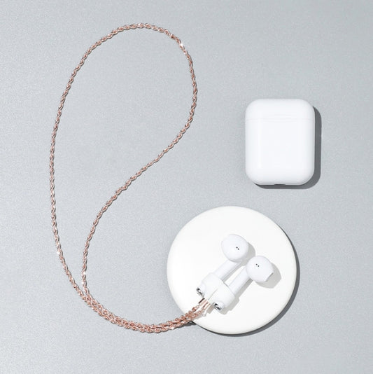 AIRPODS Wireless Headset Anti-lost Chain Strong Magnetic Sleeve Titanium Steel Stainless Steel Color Retention Anti-lost Necklace(Rose Gold) by buy2fix