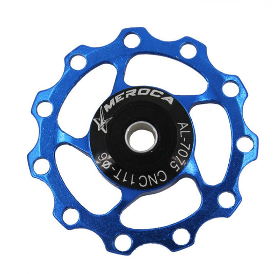 MEROCA Metal Bearings Mountain Bike Road Bike Rear Derailleur Guide Wheel 11T/13T Guide Wheel, Specification:11T, Color:Blue by buy2fix