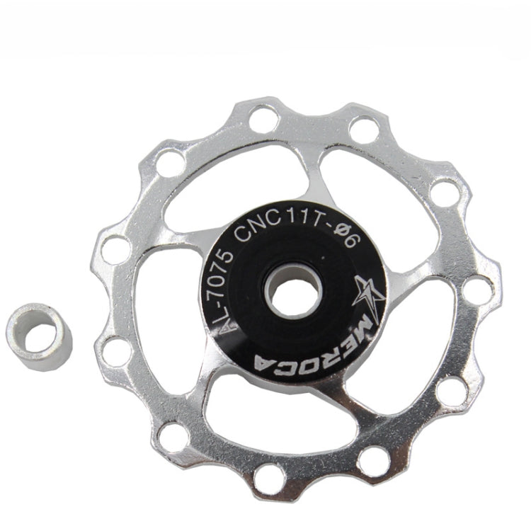 MEROCA Metal Bearings Mountain Bike Road Bike Rear Derailleur Guide Wheel 11T/13T Guide Wheel, Specification:11T, Color:Silver - Guide wheels by buy2fix | Online Shopping UK | buy2fix