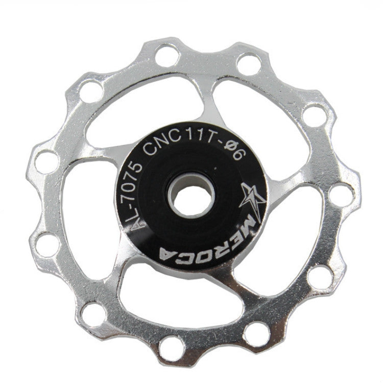 MEROCA Metal Bearings Mountain Bike Road Bike Rear Derailleur Guide Wheel 11T/13T Guide Wheel, Specification:11T, Color:Silver - Guide wheels by buy2fix | Online Shopping UK | buy2fix