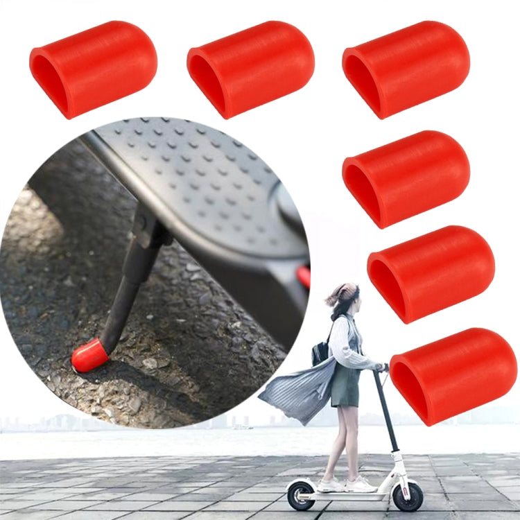 6 PCS For Xiaomi Mijia M365 Electric Scooter Accessories Tripod Foot Support Silicone Cover(Red) - Accessories & Parts by buy2fix | Online Shopping UK | buy2fix