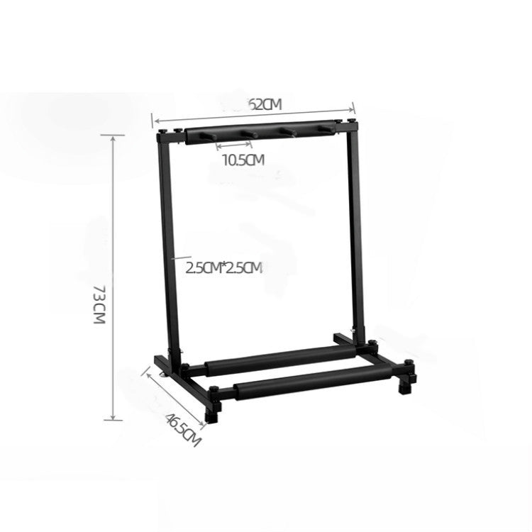 Foldable Long Metal Guitar Display Stand Shelf, Specification:Three Racks by buy2fix