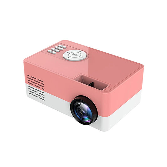 S261/J16 Home Mini HD 1080P Portable LED Projector, Support TF Card / AV / U Disk, Plug Specification:EU Plug(Pink White) by buy2fix