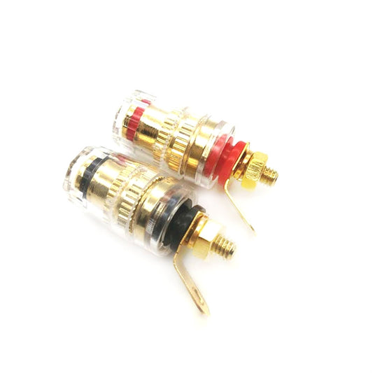 10 PCS / 5 Pairs Crystal Transparent Binding Post Audio Engineering Panel Speaker Socket 4mm Banana Socket(Color Random Delivery) by buy2fix