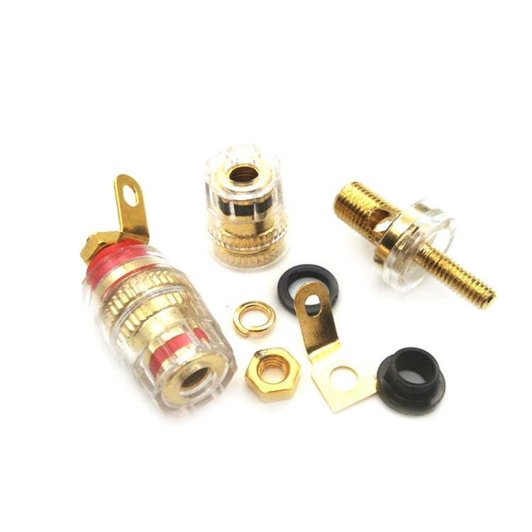 10 PCS / 5 Pairs Crystal Transparent Binding Post Audio Engineering Panel Speaker Socket 4mm Banana Socket(Color Random Delivery) by buy2fix