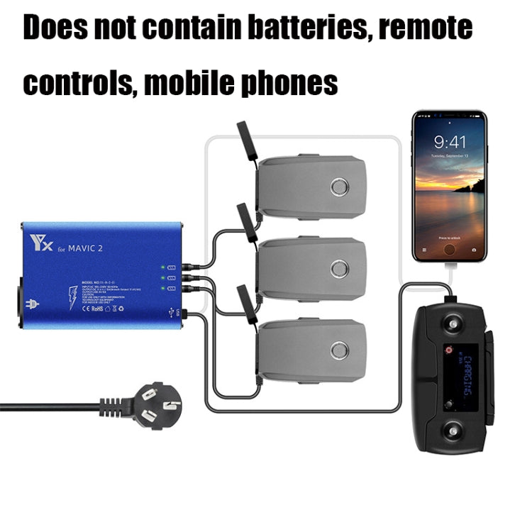 YX For DJI MAVIC 2 Aluminum Alloy Charger with Switch, Plug Type:US Plug - DJI & GoPro Accessories by buy2fix | Online Shopping UK | buy2fix