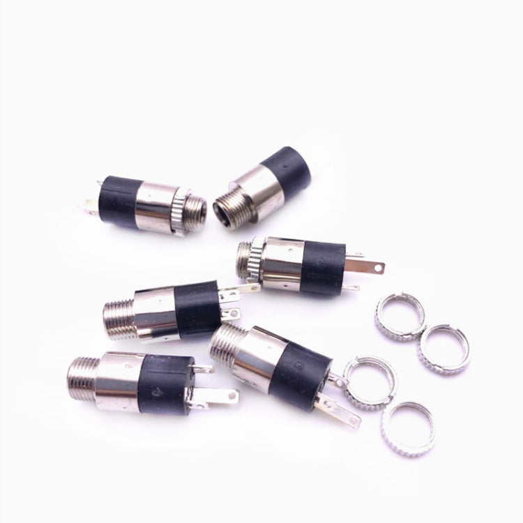50 PCS Headphone Jack 3.5 Audio Jack 3-pin with Nut Vertical Dual-channel ROHS by buy2fix