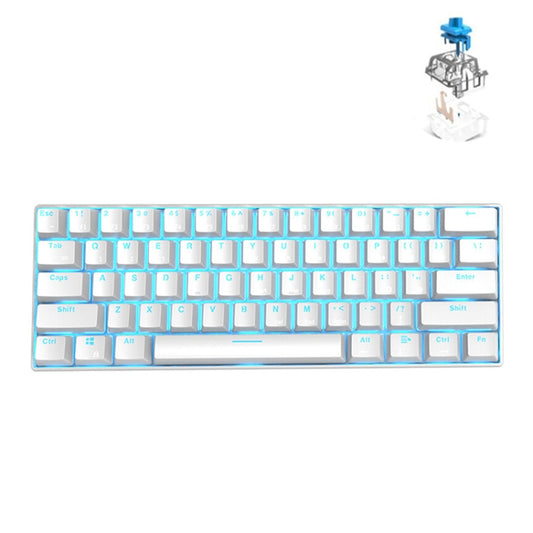 RK61 61 Keys Bluetooth / 2.4G Wireless / USB Wired Three Modes Tablet Mobile Gaming Mechanical Keyboard, Cable Length: 1.5m, Style:Green Shaft(White) - Wired Keyboard by buy2fix | Online Shopping UK | buy2fix