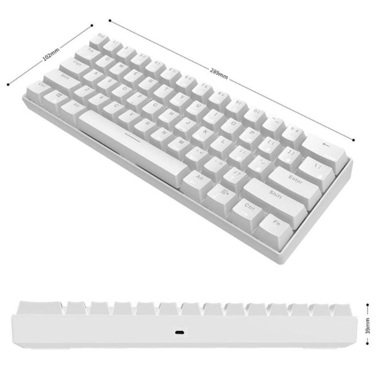 RK61 61 Keys Bluetooth / 2.4G Wireless / USB Wired Three Modes Tablet Mobile Gaming Mechanical Keyboard, Cable Length: 1.5m, Style:Green Shaft(White) - Wired Keyboard by buy2fix | Online Shopping UK | buy2fix
